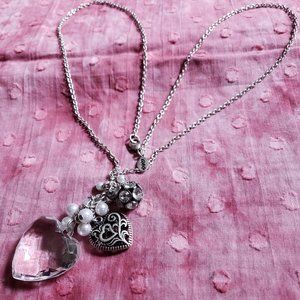 Charming crystal sweet heart necklace